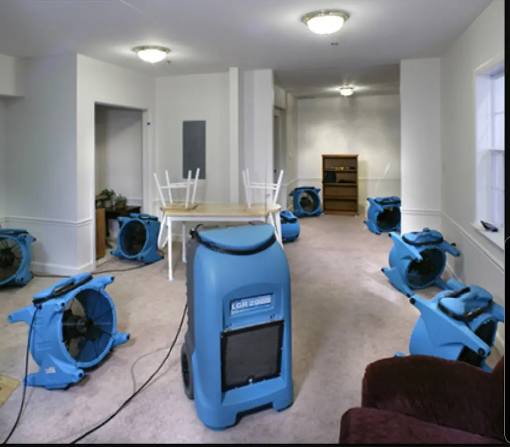 Air movers and dehumidifier setup for Water Extraction & Removal in Old Orchard Beach